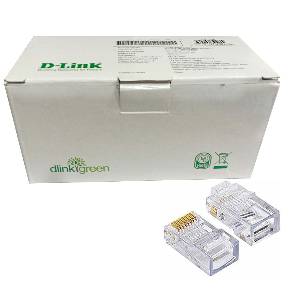 D-Link RJ45 8 Pin Connector - Box 100 Pcs