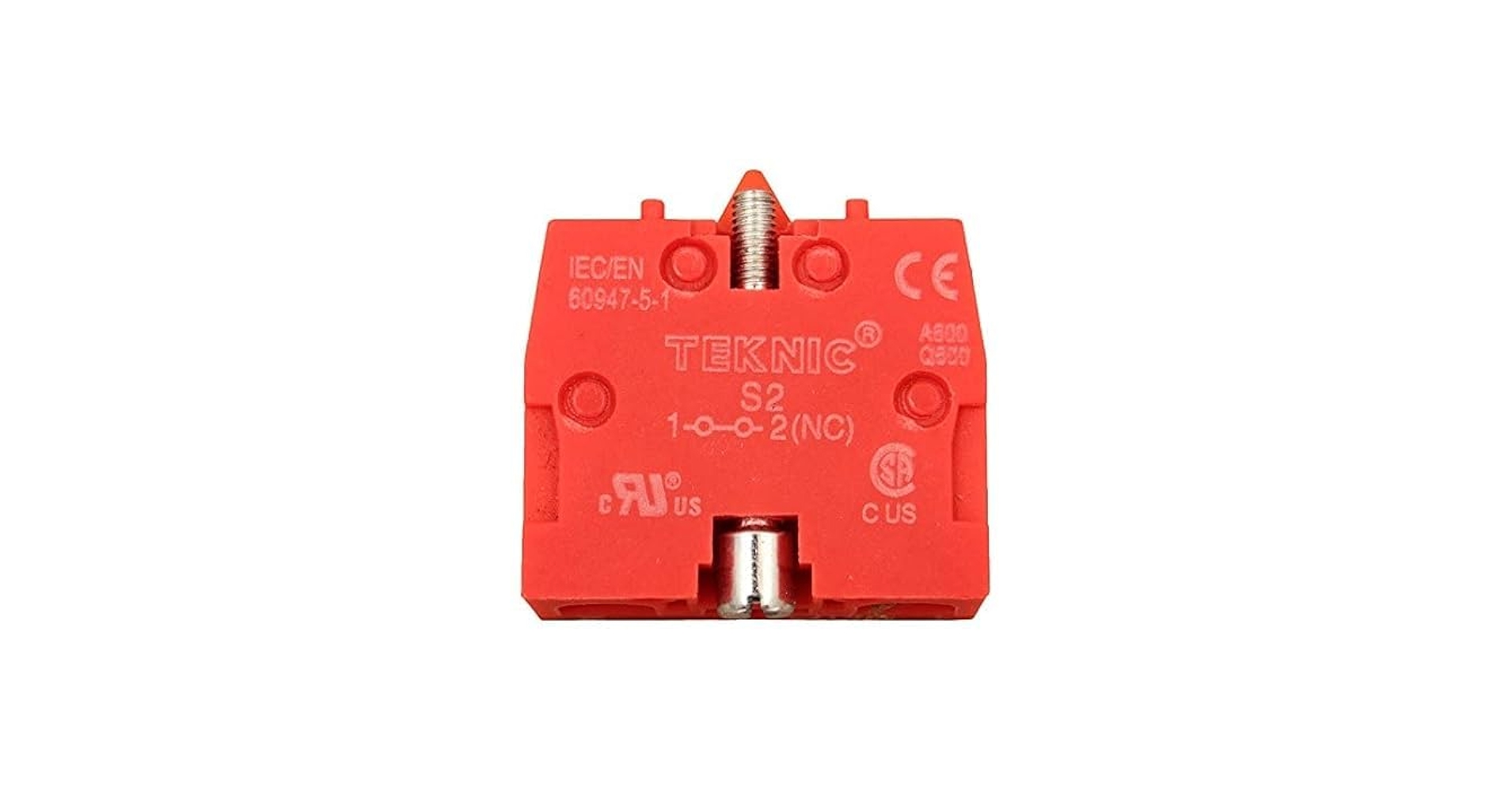 S2 | TEKNIC ELECTRIC | Push Button Contact Block – IEC/EN 60947‑5‑1 Red Industrial Contact Block (NC)