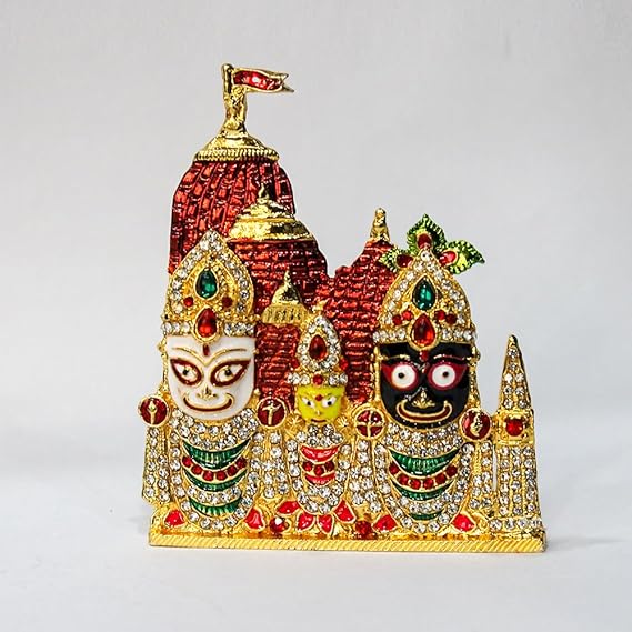 Lord Jagannath, Balabhadra & Subhadra Car Dashboard Idol – Spiritual Vehicle Decor | Divine Blessings