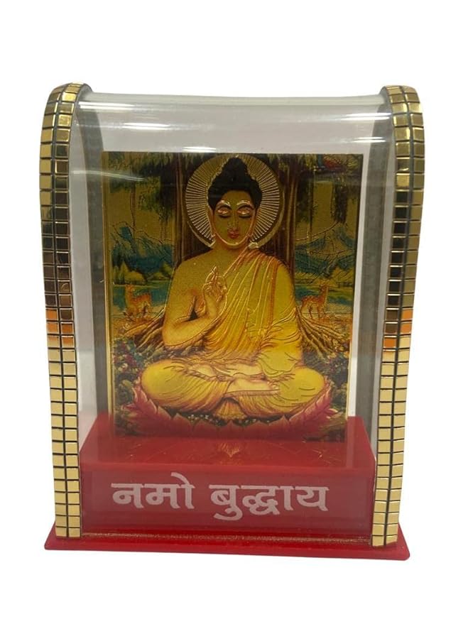 Gold-Plated Buddha Car Dashboard Idol – Spiritual Vehicle Decor | Positive Energy & Blessings