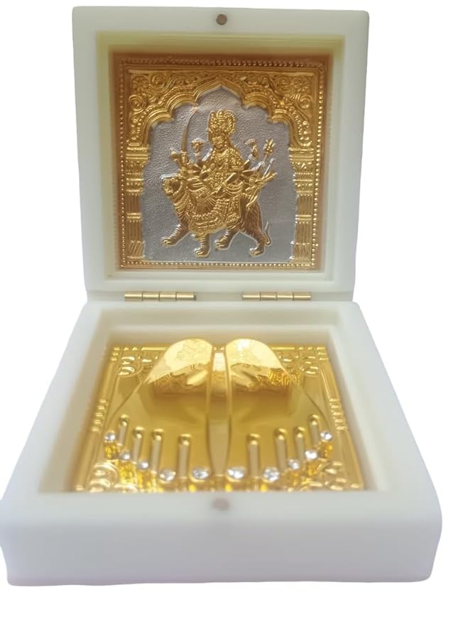 Maa Durga Devi Idol (Gold) – Home & Car Dashboard Spiritual Decor | Divine Protection & Blessings