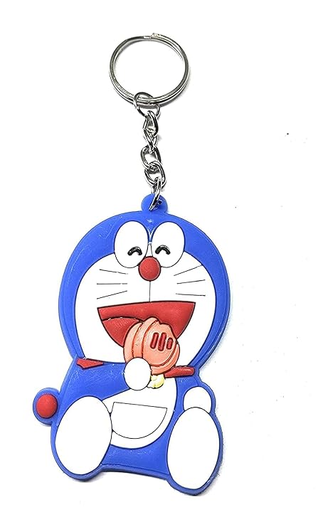 Single-Sided Doraemon PVC Rubber Keychain – Cute & Durable Cartoon Key Accessory
