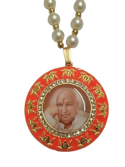 Guruji Swaroop Brass Pendant Locket & Mala – Devotional Neck Mala for Satsang & Blessings