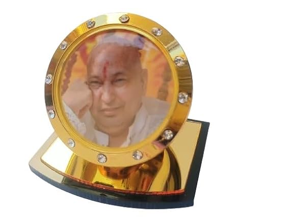 Guruji Swaroop Acrylic Stonework Idol with Shivling – Car Dashboard & Home/Office Spiritual Decor