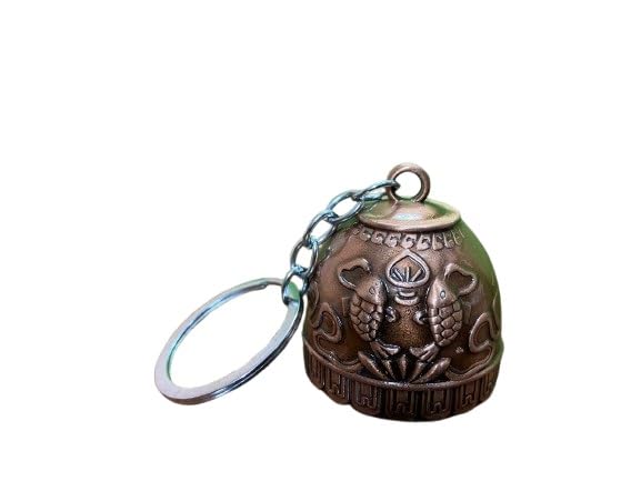 Tibetan Bell Keychain – Feng Shui Good Luck Keyring for Backpack, Home & Office