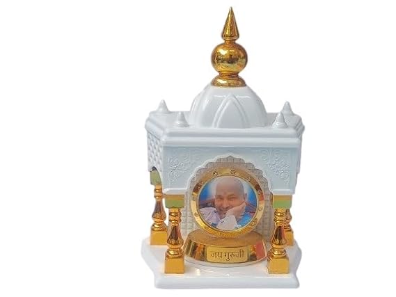 GuruJi Car Swaroop with Acrylic LED Tea Light Candle – Ideal for Car Dashboard & Home Temple