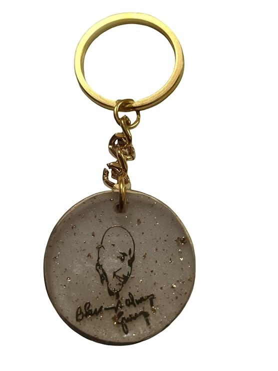 Premium Resin Guruji Swaroop Keychain Keyring – Gold Plated, Anti-Rust Finish, Elegant Spiritual Gift