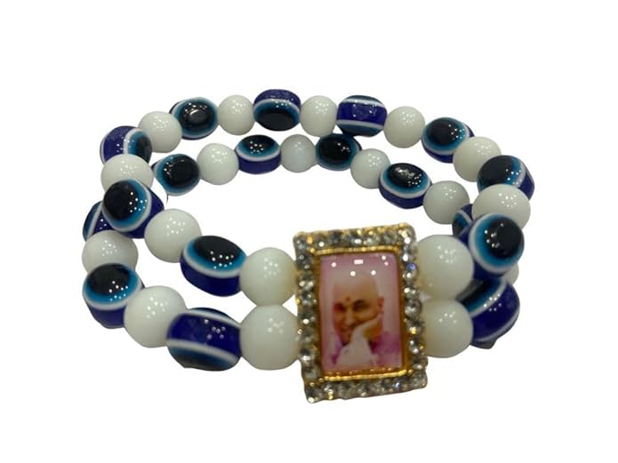Guruji Swaroop Bracelet with Evil Eye – Double Beaded Premium Multi Swaroop Bracelet for Protection & Style