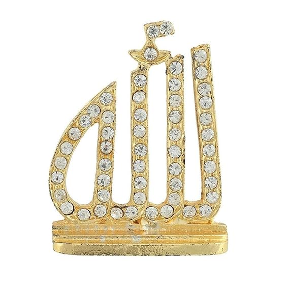 RK Basics Car Dashboard Golden Allah Sign Showpiece – 2.0 Inch Decorative Spiritual Idol for Men