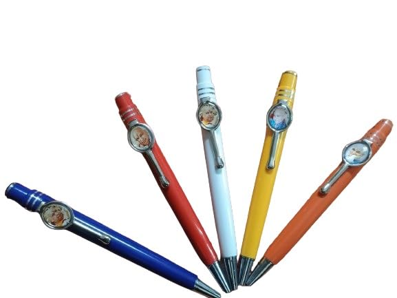 Jai GuruJi Pen Blue Ball Pens Pack of 5|Smooth & Fast Writing Ball Pens|Unique Griper for Writing Comfort|Attractive Body Design for Boys & Girls|School & Office Stationery