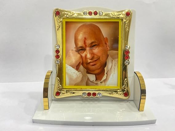Guru Ji CAR SWAROOP Dashboard Shukrana Guru Ji Home Decor,Office Table (Guruji Face) Desktop and Workplace (White)
