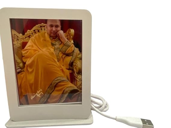 Guruji Swaroop USBCar Dashboard White | Mandir Pooja Murti | Temple Puja | Home Decor | Office Showpiece Light