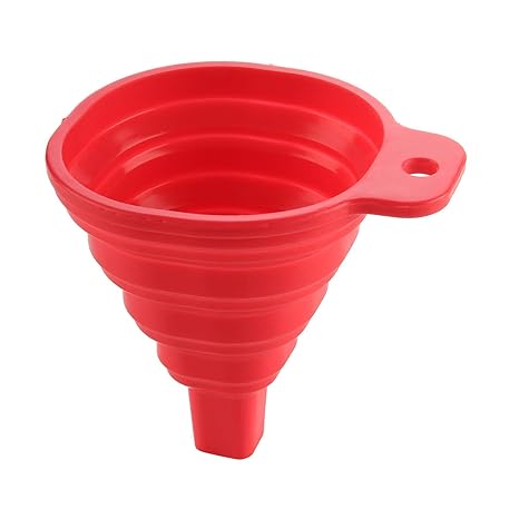 Silicone Funnel | for Liquid, Oil, Sauce, Water, Juice, Small Food-Grains | 9 cm red Color"