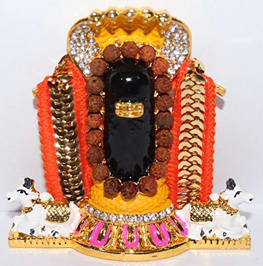 Shivling with Shesnaag Nandi and Rudraksh Mala Idol for Car Dashboard Office Tables Photos Frames for Living Rooms