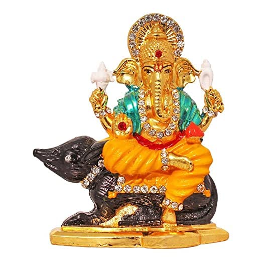 Ganpati Bappa Idol Perfect for Car Dashboard | Puja Ghar | Decoration & Gifting|Ganesha Figure|Ganpati for Office Home and Temple Decorative Murti