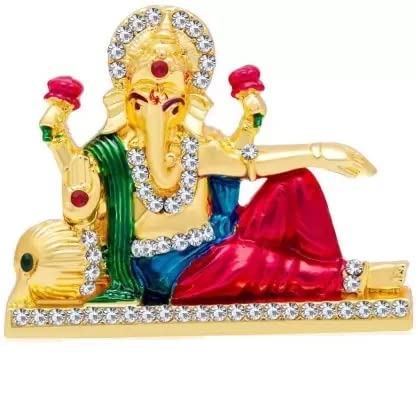 Lord Ganpati Ganesh Ganesha Idol for Car Dashboard Home & Office (Pagdi)