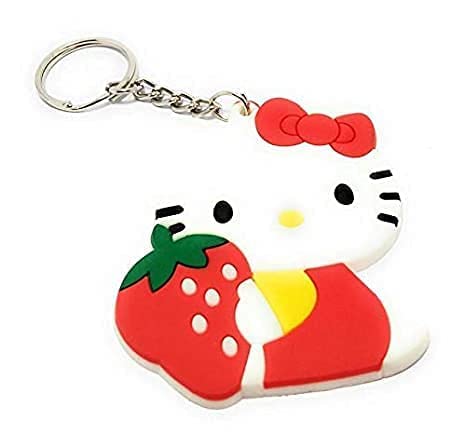Single Sided Kitty PVC Rubber Keychain | Key Ring for Car Bike Home Keys | Key Chain for Kids Men Women Boys Girls |