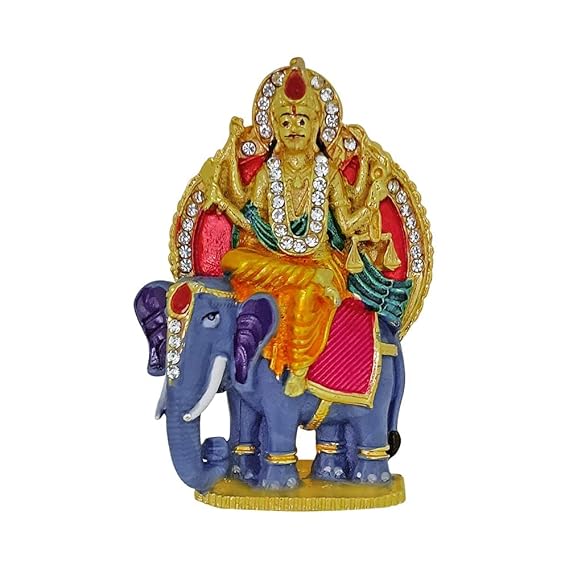 Gold Plated Lord Vishwakarma Idol for Car Dashboard, Home, Temple & Office Showpiece