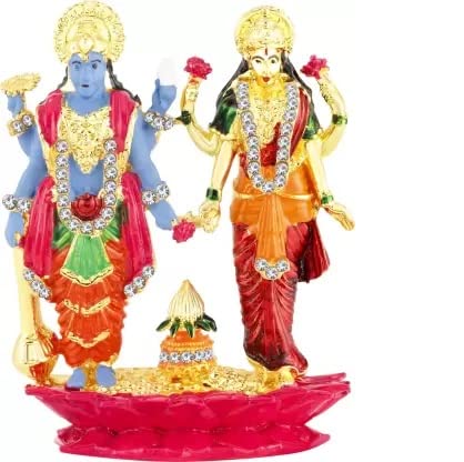 Laxmi Narayan Idol | Murti for Car Dashboard | Home Decor | Gifting Decorative Showpiece Mandir Pooja Murti