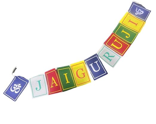 Jai Guruji Car Dashboard Prayer Flag for Car| Hanging Jai Guruji Prayer Flags for Car, Cafe and Home Decor | Jai Guruji Flag for car Decoration