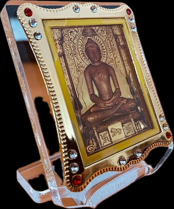 Lord Jain Mahavir Swami Idol Mahavir Swami Car Dashboard Acrylic Figurine Showpiece for Car Dashboard, Temple, Home and Office Decor