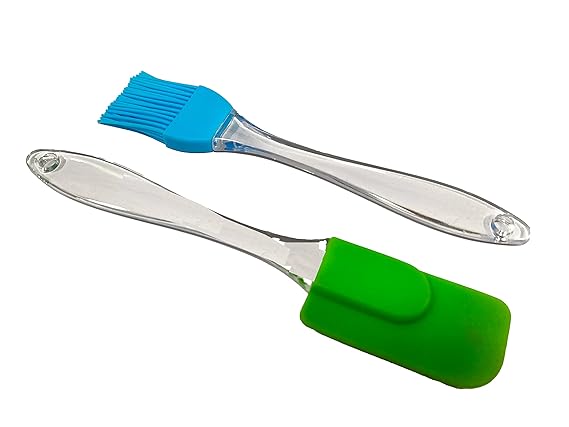Silicone Spatula and Pastry Brush Set Special for CakeMixer,Grilling,Tandoor,Cooking,Baking,Glazing,BBQ,Oil Brush for Cooking Silicon,Oil Brush for Kitchen Use (Spatula and Oil Brush)