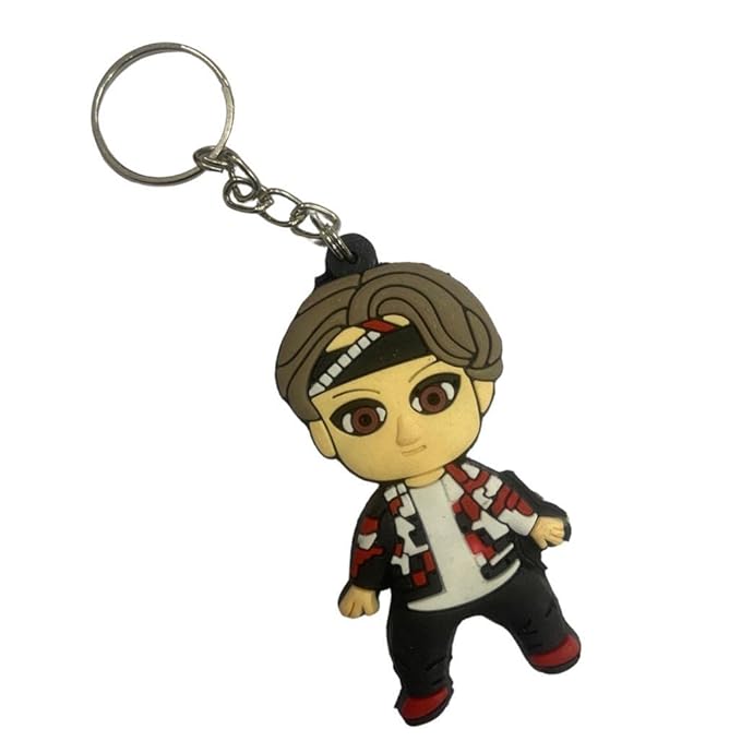 Single sided BTS Boys Characters PVC Keychain for School bag handbag pendant Car keychains