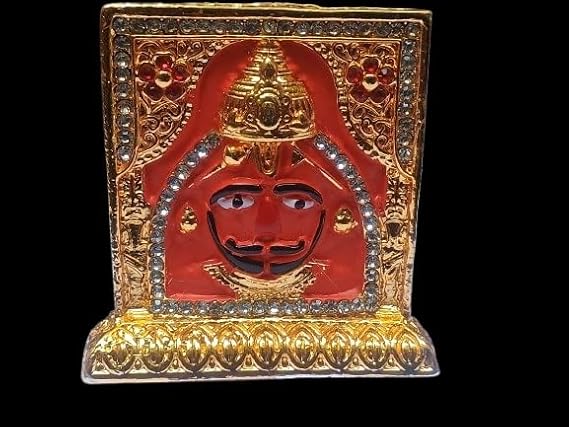 Salasar Balaji maharaj Idol in Brass Material for car Dashboard Office Table Metal Statue Decorative Showpiece Mandir Pooja Murti | Temple Puja | Home Decor | Office Showpiece