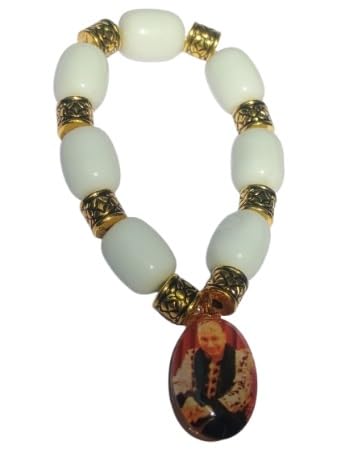 Jai Guruji | Guru ji Swaroop |Guruji swaroop Bracelet (White Natural Stone)