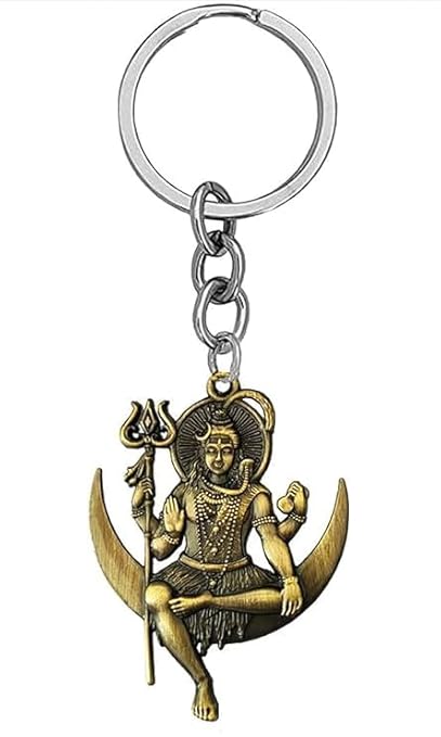 Mahakal Single Side Rubber Keychain and Keyring (Multicolour)