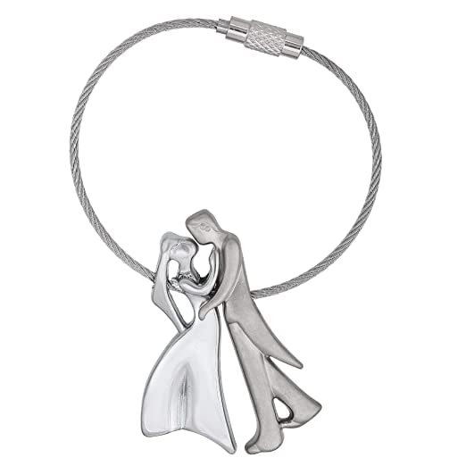 Premium Stainless Steel Dancing Couple Keychain for Gifting with Key Ring Anti-Rust
