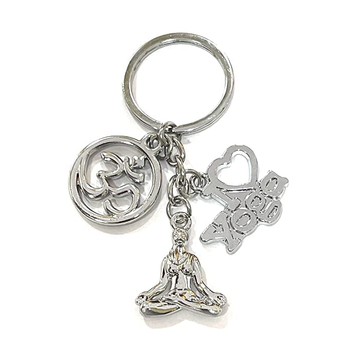 Yoga Lovers Stainless Steel Keychain Metal for Gifting with Key Ring Anti-Rust
