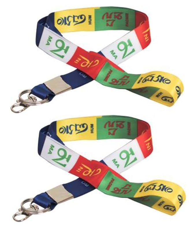 Locking ID tag for Tibetan Ladakh Prayer Tag, Multi-Colour Key Chains Locking ID tag for Tibetan Ladakh Prayer Tag (Pack of 2)