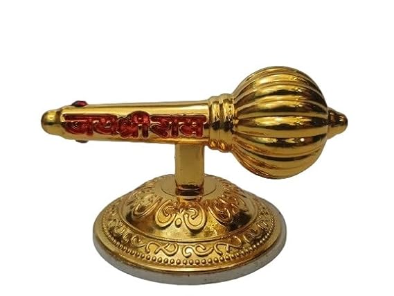 Jai Shree Ram Hanuman Ji Gada Car Dashbaord Bajrang Bali Gada Car Dashboard Idol Showpiece for Home and Pooja Decoration (Green)