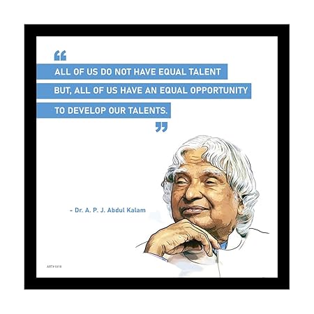 ADROS Motivational Quotes Great Saying by Indian Legends Photo Frame With Poster For Office Wall, Study Room, Workplace, Restaurant (Dr. A P J Abdul Kalam-1)