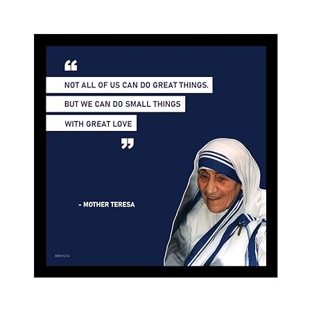  Mother Teresa Motivational Quotes Framed Posters, Quotes Wall Frame, Positive Quotes Wall Frame for Home Office and Gift