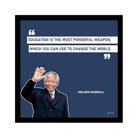 Nelson Mandela Motivational Quotes Framed Posters, Quotes Wall Frame, Positive Quotes Wall Frame for Home Office and Gift