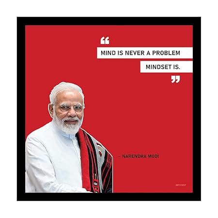Motivational Quotes Great Saying by Indian Legends Photo Frame With Poster For Office Wall, Study Room, Workplace, Restaurant (Narender Modi-1)