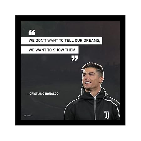  Cristiano Ronaldo Motivational Quotes Framed Posters, Quotes Wall Frame, Positive Quotes Wall Frame for Home Office and Gift