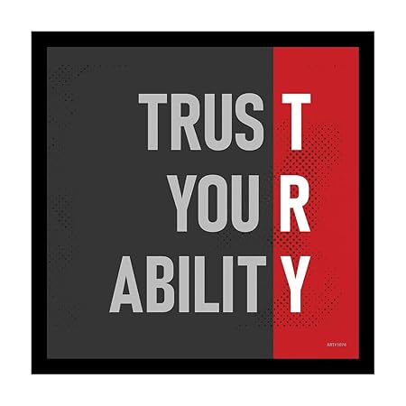 ADROS Motivational Quotes Inspirational Poster Framed With Wall Hanging For Home, Office, Educational Institute, Workplace, Gym