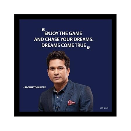 Sachin Tendulkar Motivational Quotes Framed Posters, Quotes Wall Frame, Positive Quotes Wall Frame for Home Office and Gift