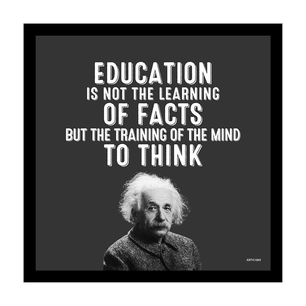 Inspirational Motivational Quotes or Sayings Of Albert Einstein Framed Poster For Office Wall With Hangings, Frame For Home, Educational Institute, Workplace