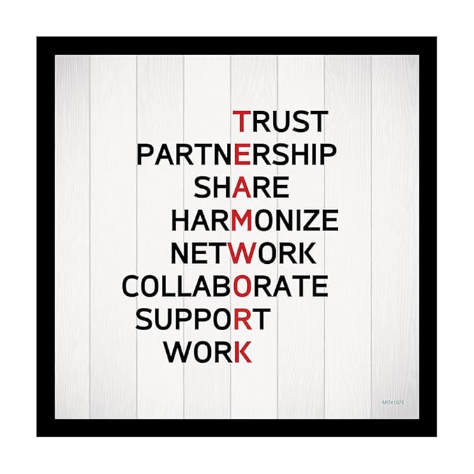 Motivational,Positive,Success,Teamwork Quotes Poster With Frame For Office, Living Room, Study Room, College, School
