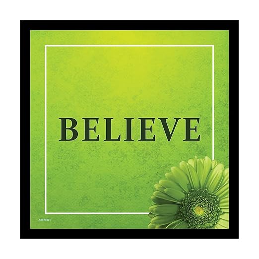 Motivational Quotes Framed Posters with Frame – Quotes Wall Frames for HOME, OFFICE, STUDENT AND STUDY ROOM - Photos with Quotes (Believe)