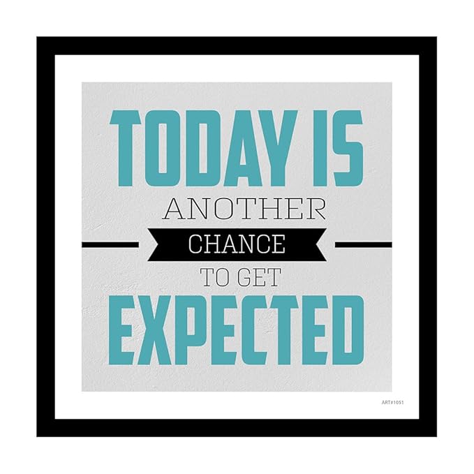 Motivational/Inspirational Poster Framed Quote With Hanging For Office Wall, Home, Living Room, Gym