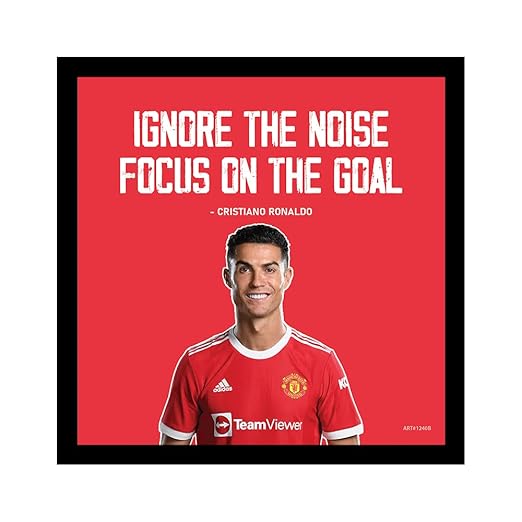 Cristiano Ronaldo Motivational Quotes Framed Posters, Quotes Wall Frame, Positive Quotes Wall Frame for Home Office and Gift
