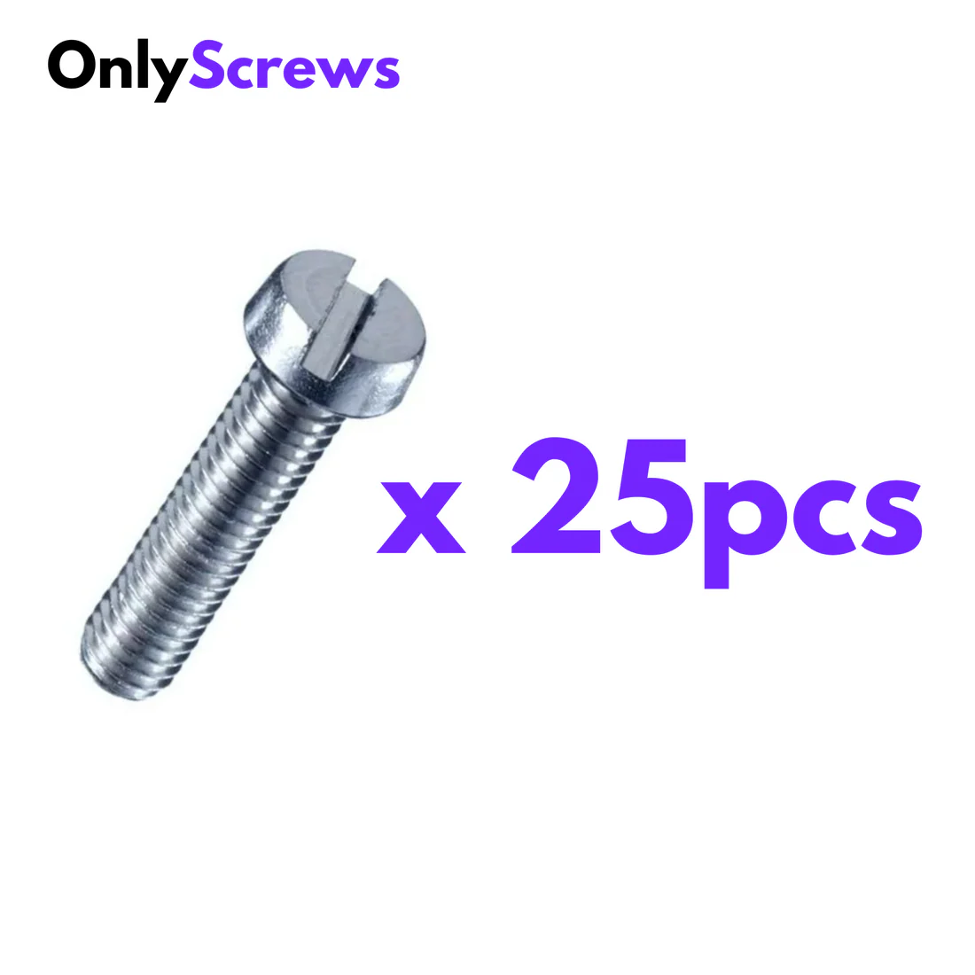 M3 X 16mm Slotted CHHD SS 304 Screw (Pack of 25) (Dia. 3mm, Length 16mm)