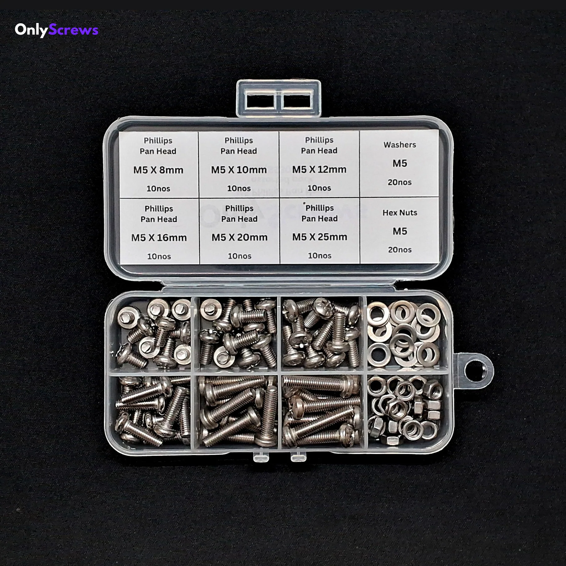 M5 Phillips Pan Head SS304 assorted box