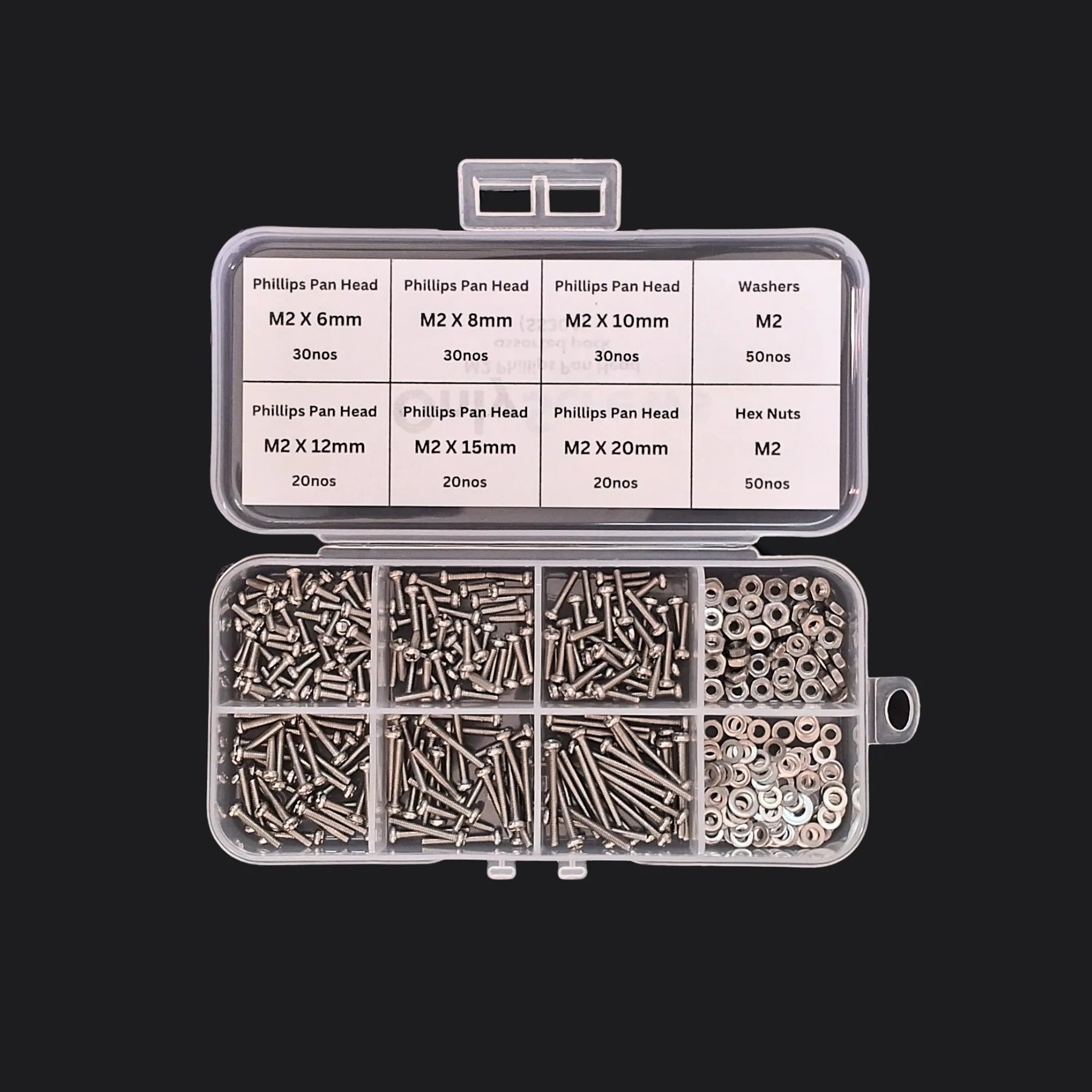 M2 Phillips Pan Head SS304 Assorted box