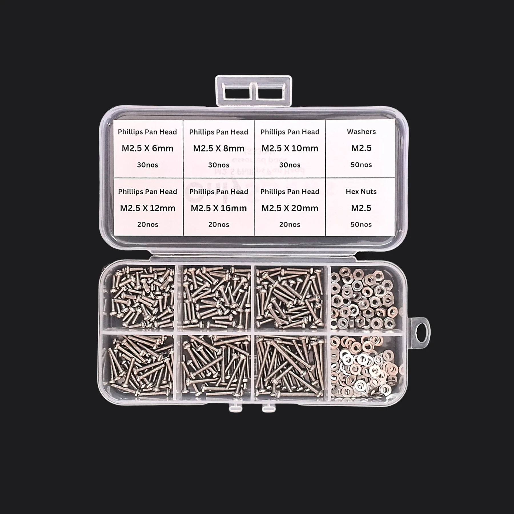 M2.5 Phillips Pan Head SS304 Assorted box